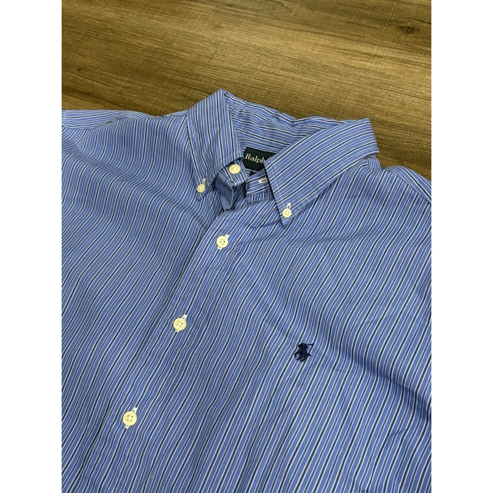 Ralph Lauren Long Sleeve Button Down Men's Size Large Striped Cotton Classic Fit - Picture 2 of 6